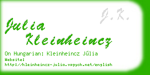 julia kleinheincz business card